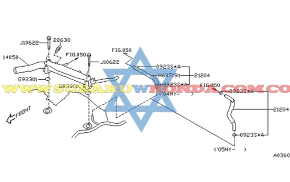Tubo de agua Forester 2005