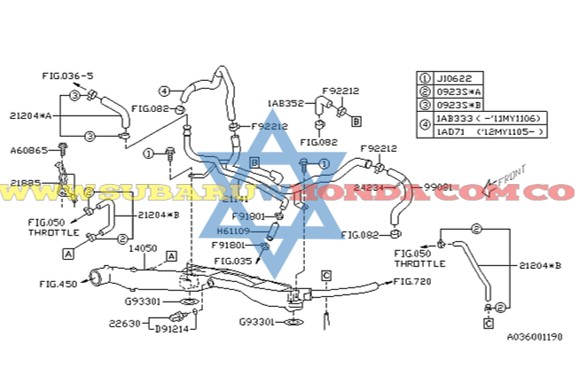 Tubo de agua Forester 2010