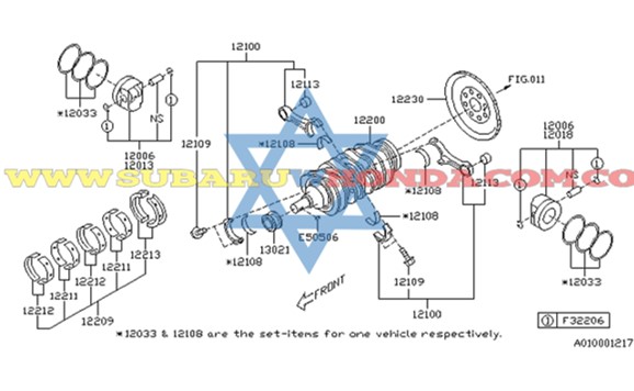 Casquetes biela Forester 2016