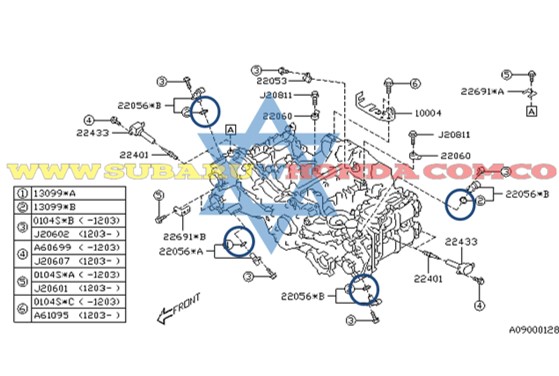 Orings sensor eje de levas Forester 2020