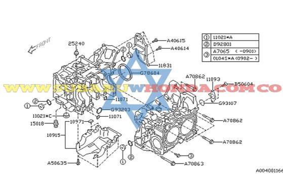 Tapa bloque motor Forester 2018