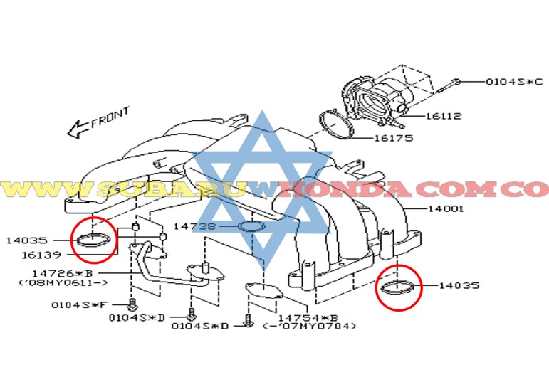 Empaque múltiple de admision Tribeca 2007