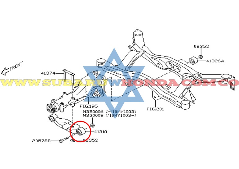 Buje soporte diferencial Tribeca 2007