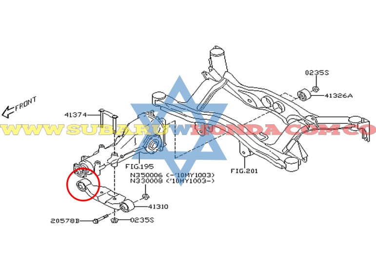 Buje soporte transmisión Tribeca 2009