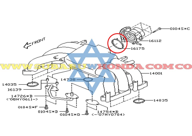 Empaque recirculación escape Tribeca 2010