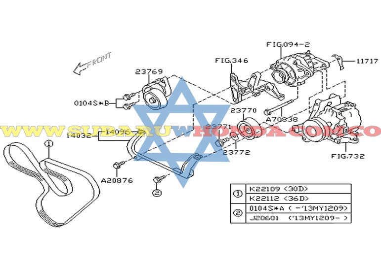 Correa alternador Tribeca 2011