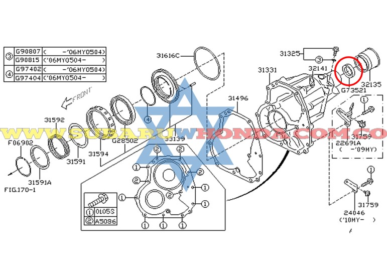 Retén cardan Tribeca 2010